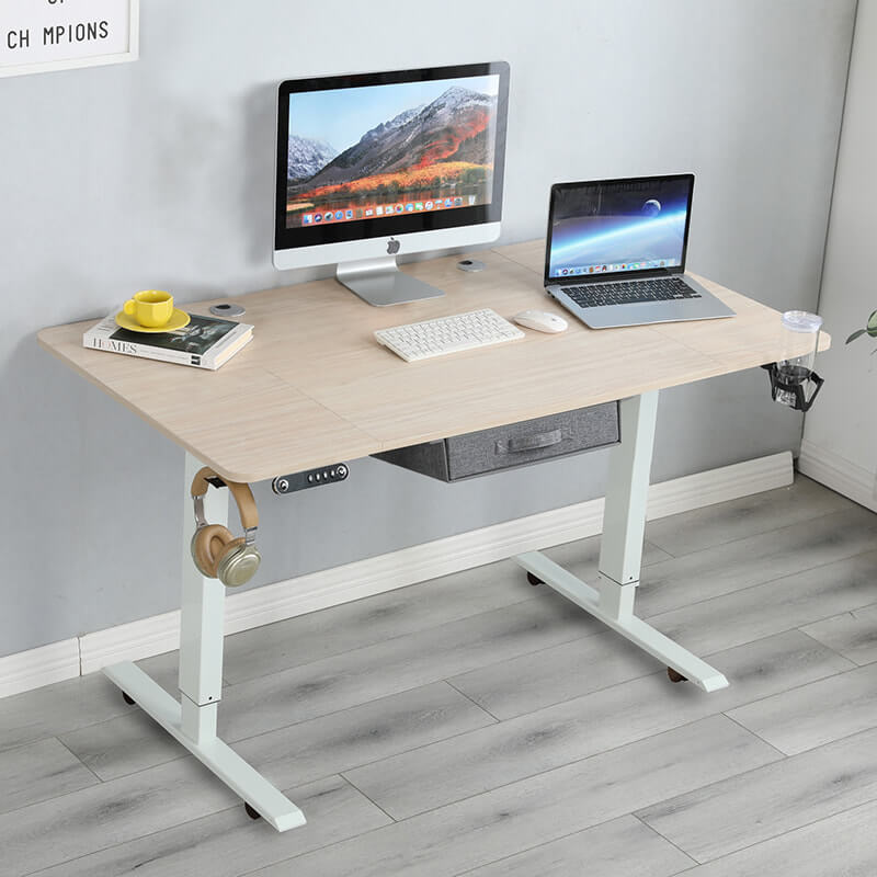 Radlove 55" x 30" Height Adjustable Electric Sit and Stand Office Desks for Worktops with Drawer