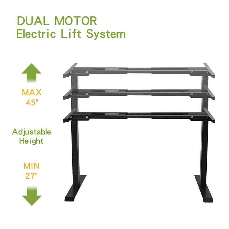 Mit zwei Motoren höhenverstellbarer Stehpultrahmen