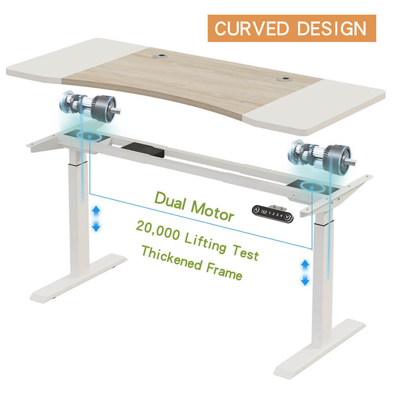 Höhenverstellbarer Stehschreibtisch mit zwei Motoren