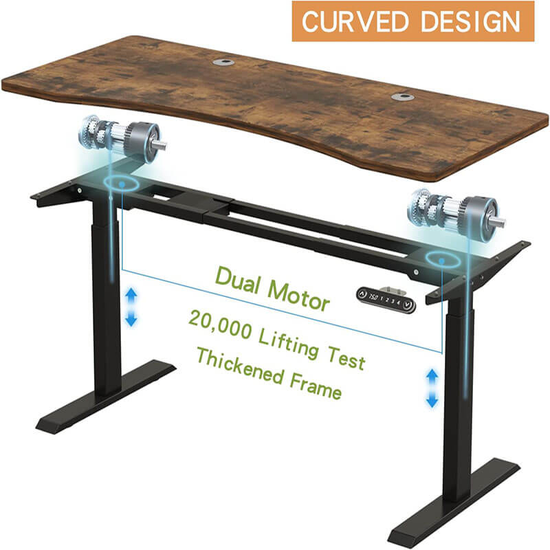 Höhenverstellbarer Stehschreibtisch mit zwei Motoren