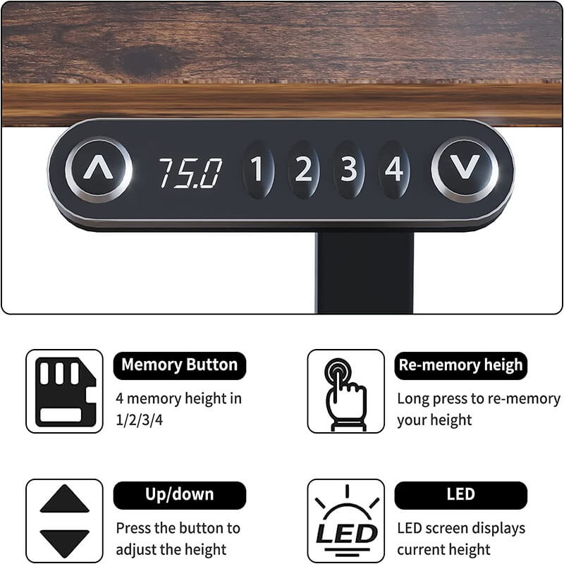 Radlove 59" x 24" Electric Height Adjustable Computer L-Shaped Office Desks with Memory Controller Corner Standing Desk with Splice Board