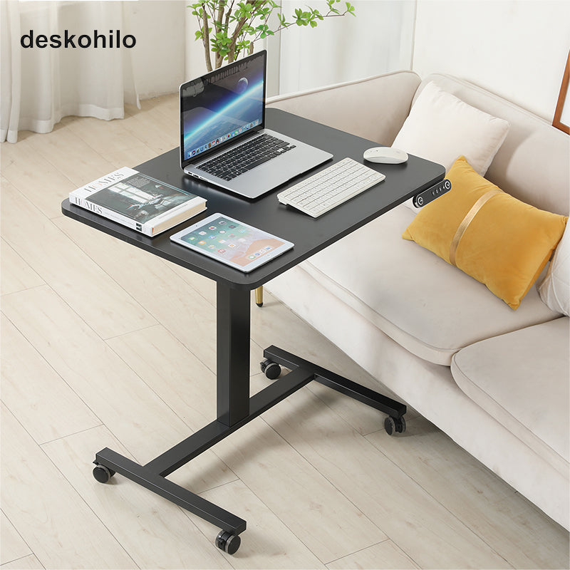 Radlove 32''x24'' Electric Height Adjustable Laptop Desk, Mobile Standing Desks with Wheels, White, Brown, Black